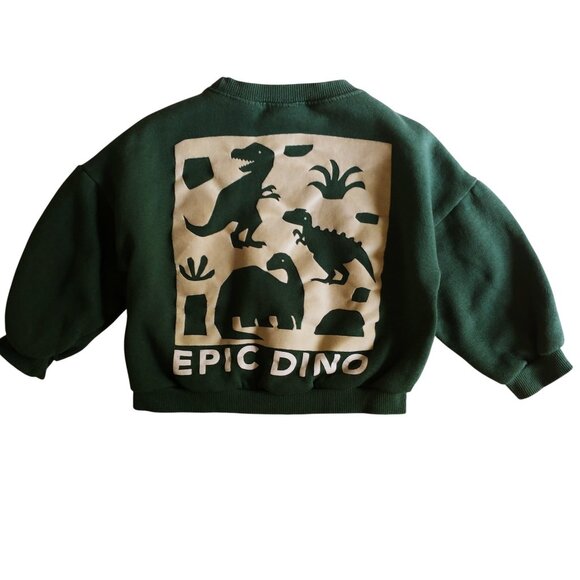 Zara Epic Dino Green Sweatshirt 18-24 Months - Picture 5 of 9